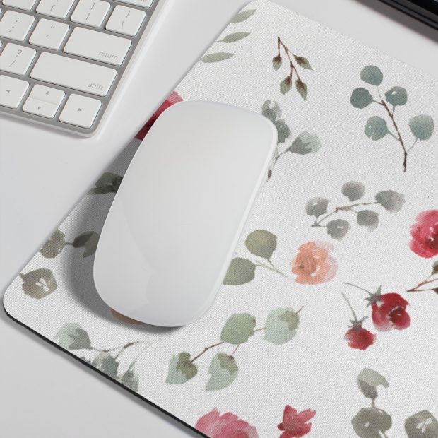 Wild Roses Pattern Mouse Pad