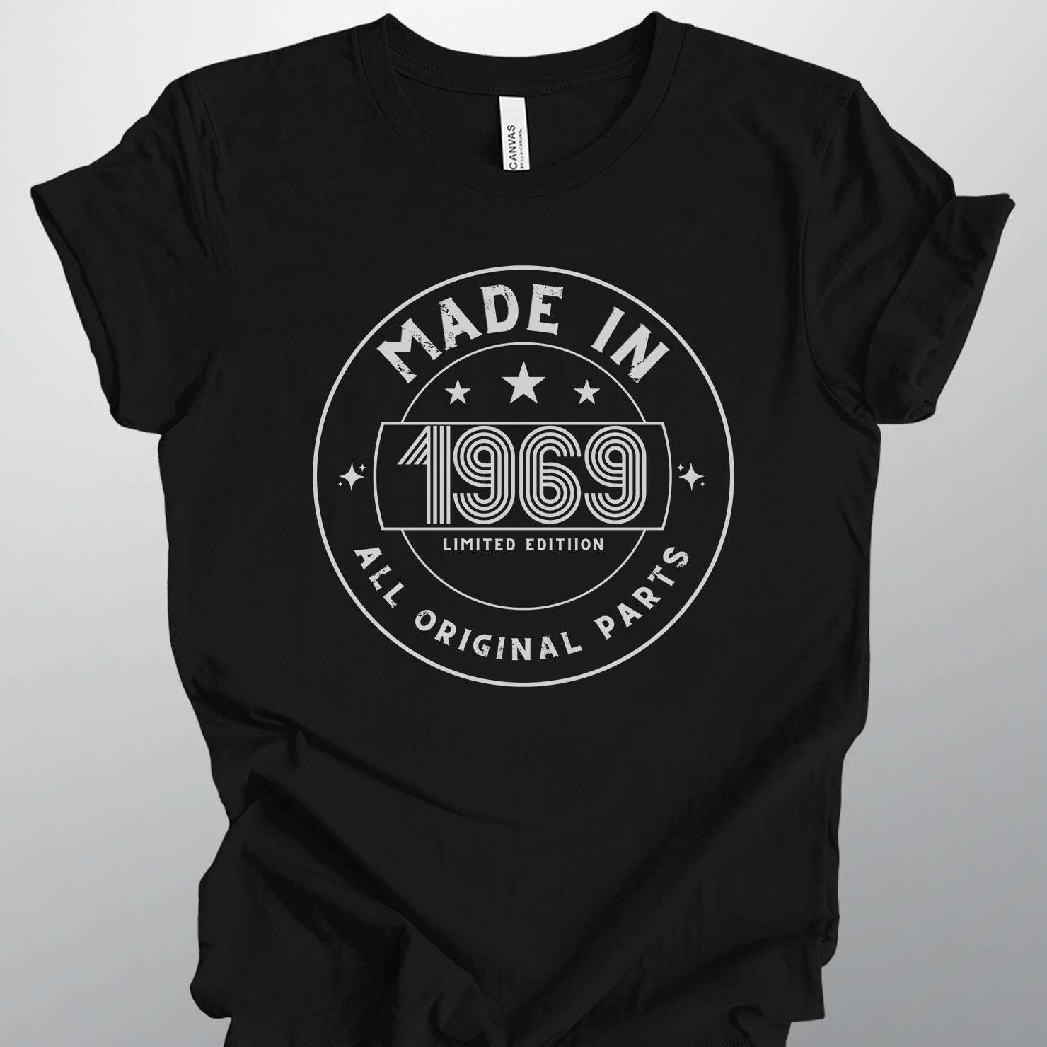 customizable t-shirt featuring year 1969 that you can edit