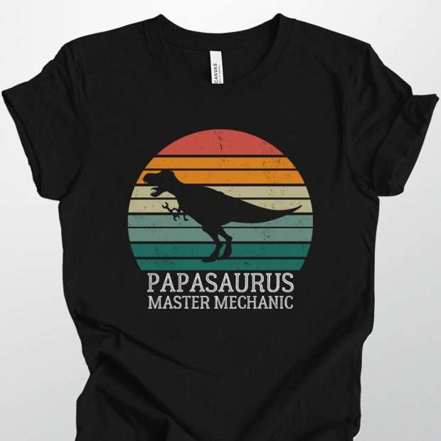 Papasaurus Dad Mechanic T-Shirt